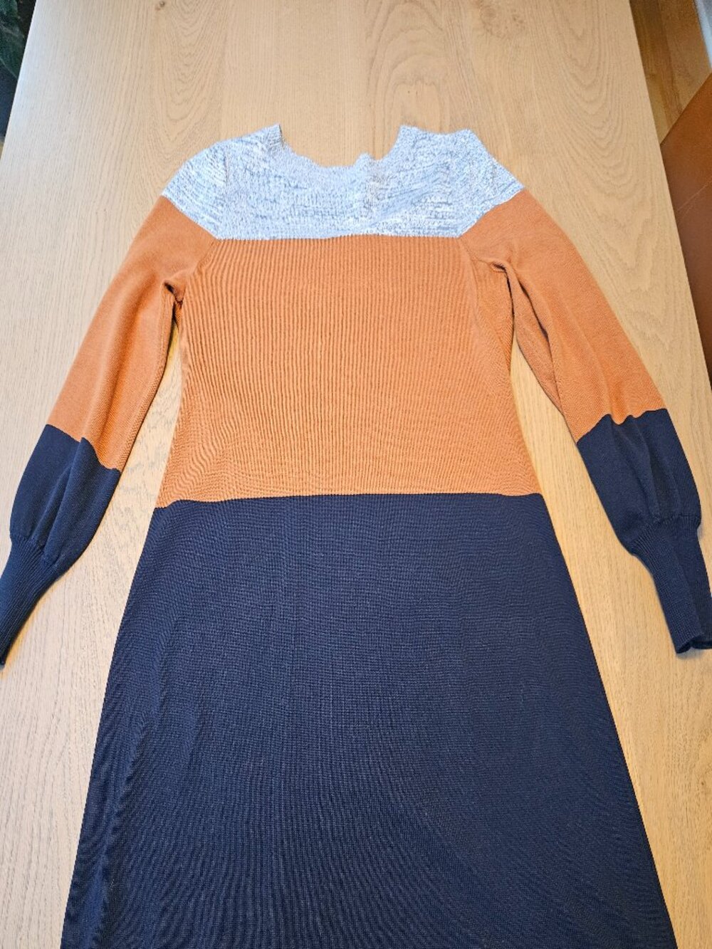 Talbots Colorblock Sweater Navy Rust Crewneck Cotton Pullover Career Knit S - Picture 3 of 8